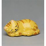 楽入窯製　箸置　眠り猫　トラ